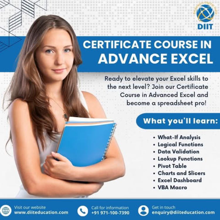 Advance Excel Course in Noida by DIIT Noida